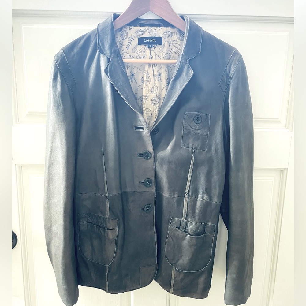Beautiful Cotelac grey Leather jacket - size 1